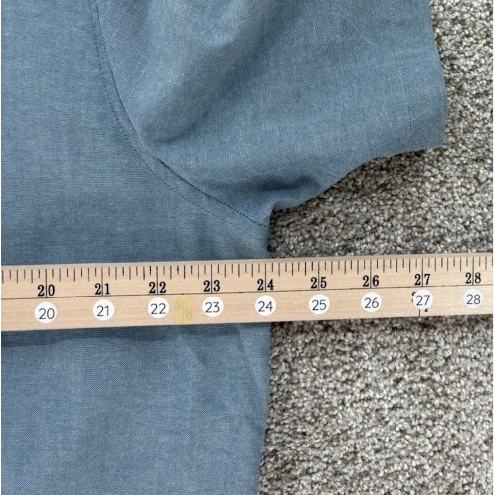 Roark Shirt Mens XL Blue Well Worn Mid Weight Classic Fit Short Sleeve Button Up - Picture 8 of 12